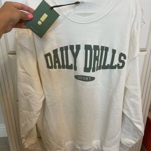DAILY DRILLS WHITE LOGO CREW